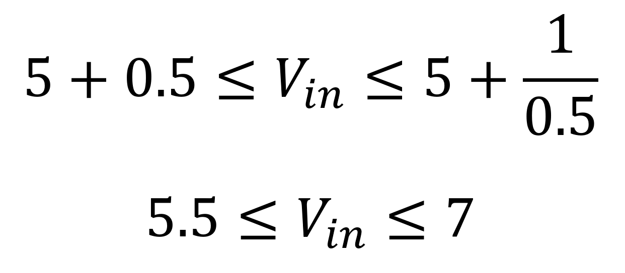 معادله ولتاژ ورودی رگولاتور خطی
