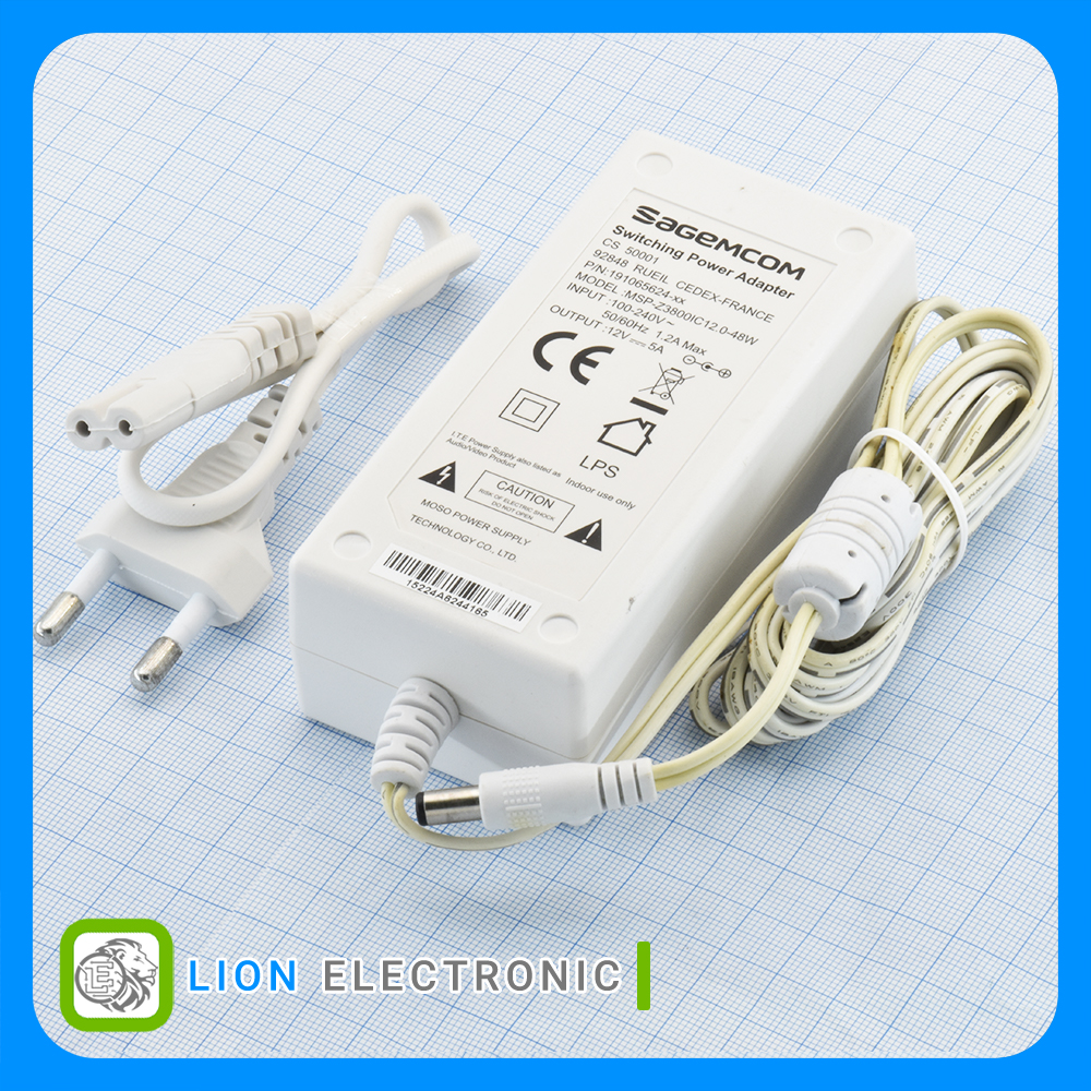 منبع تغذیه سوئیچینگ In-Line 12V 5A