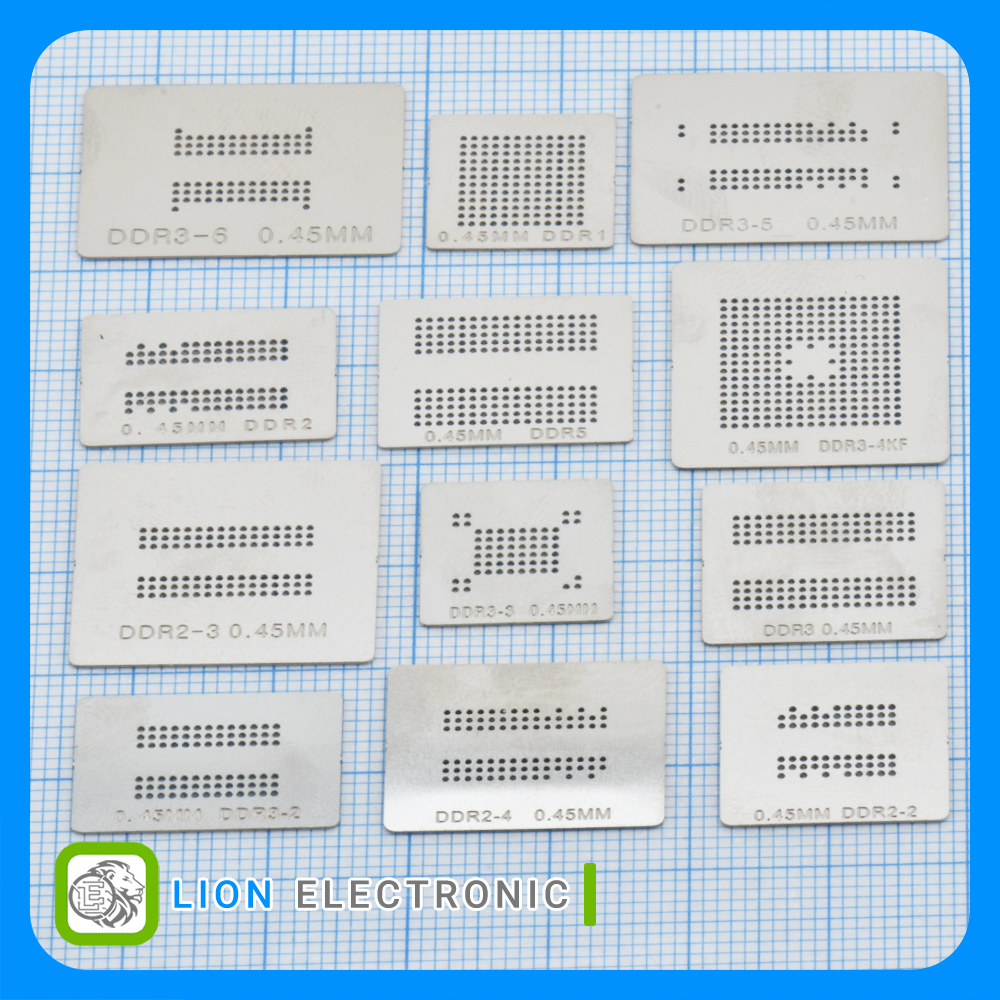 ست ریبالینگ  BGA RAM Reballing Stencil Set 12pcs